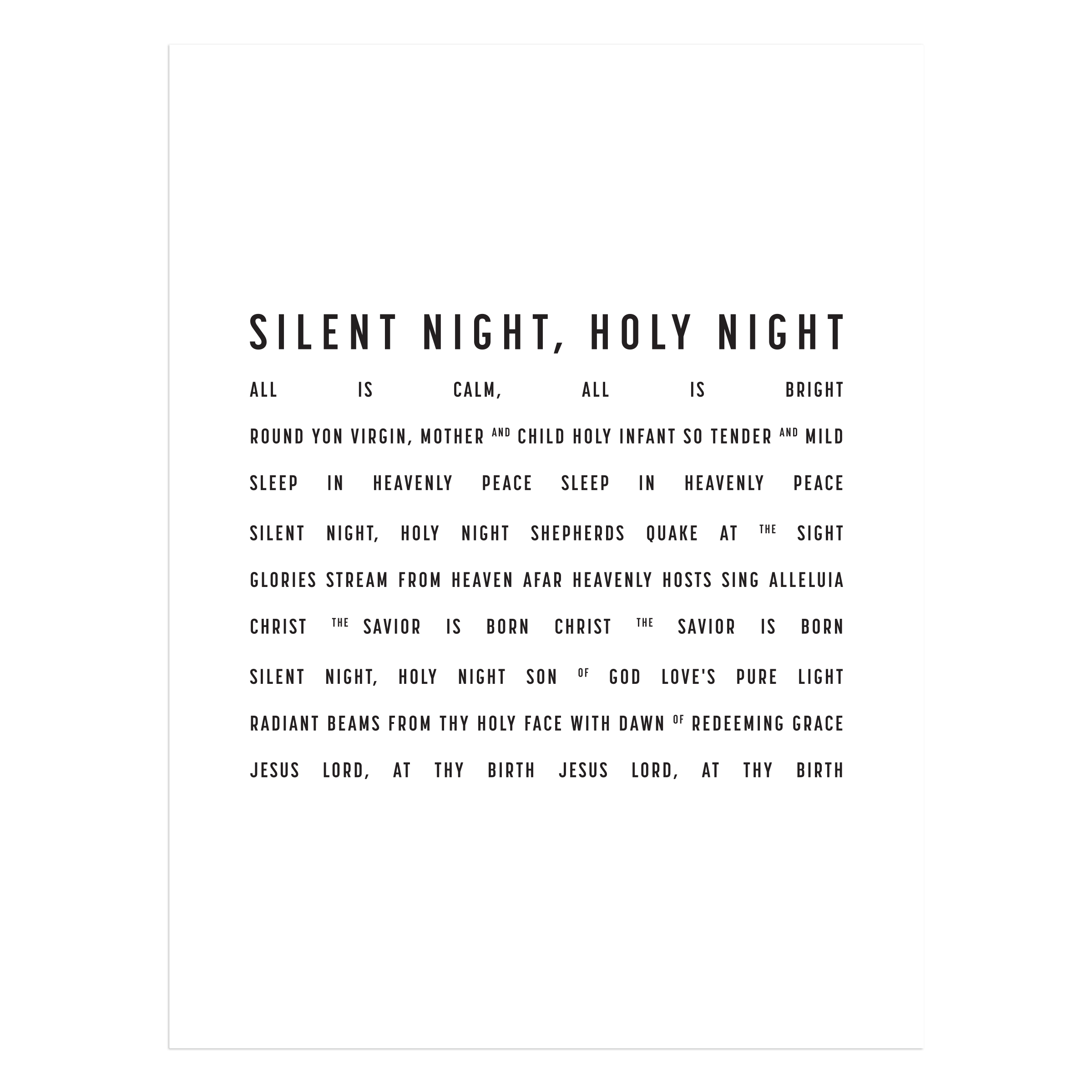 Silent Night Lyrics Printables – Tim's Printables